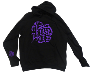Zeige Details für "Jank Violett Calligraphy" Hoody (schwarz) Bild von "Jank Violett Calligraphy" Hoody (schwarz)